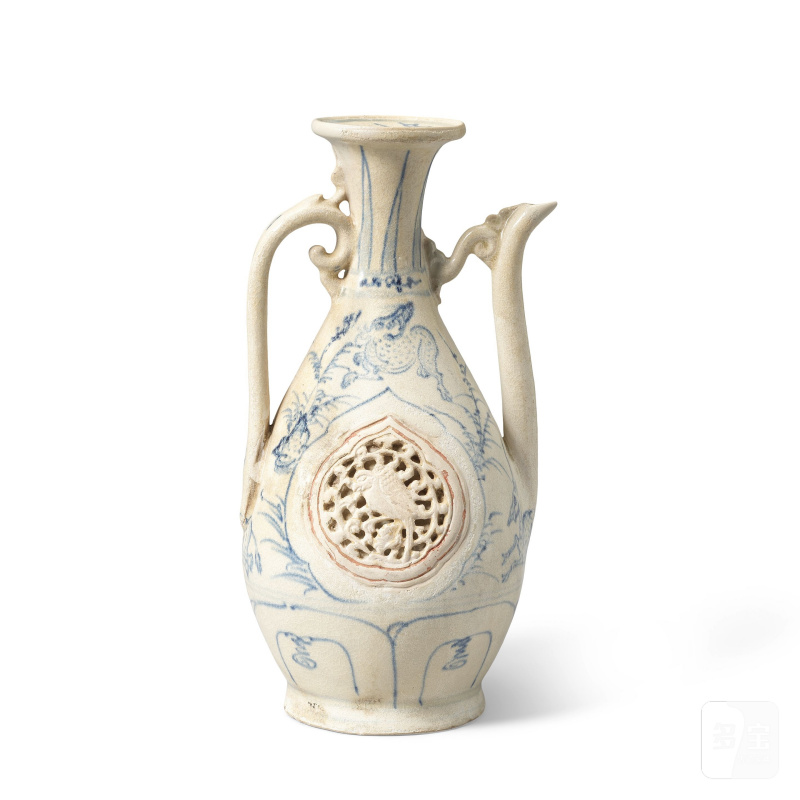 越南 十五/十六世紀 青花花卉紋執壺 | A HOI AN HOARD BLUE AND WHITE EWER - 图5